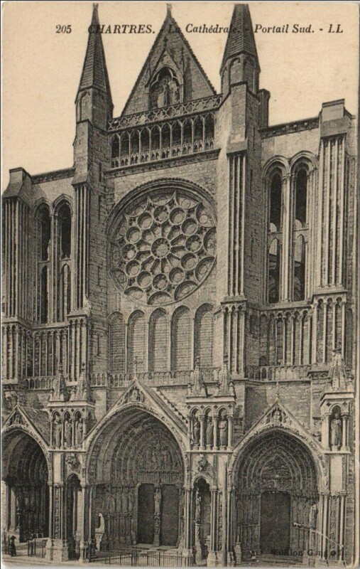 Carte postale ancienne Chartres La Cathedrale - Portail Sud à Chartres