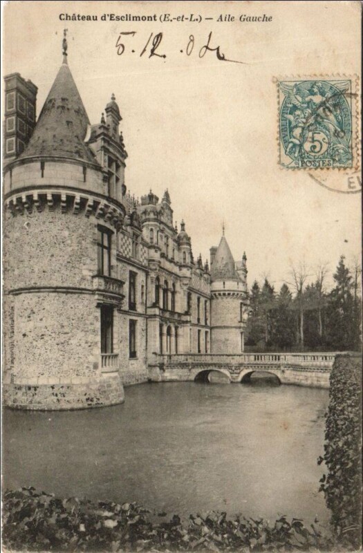 Carte postale ancienne Chateau d'Esclimont - Aile Gauche