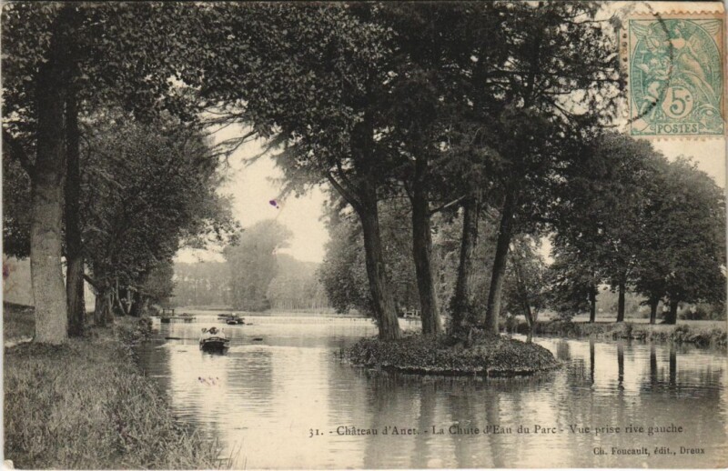 Carte postale ancienne Anet Chateau d'Anet - La Chute d'Eau du Parc