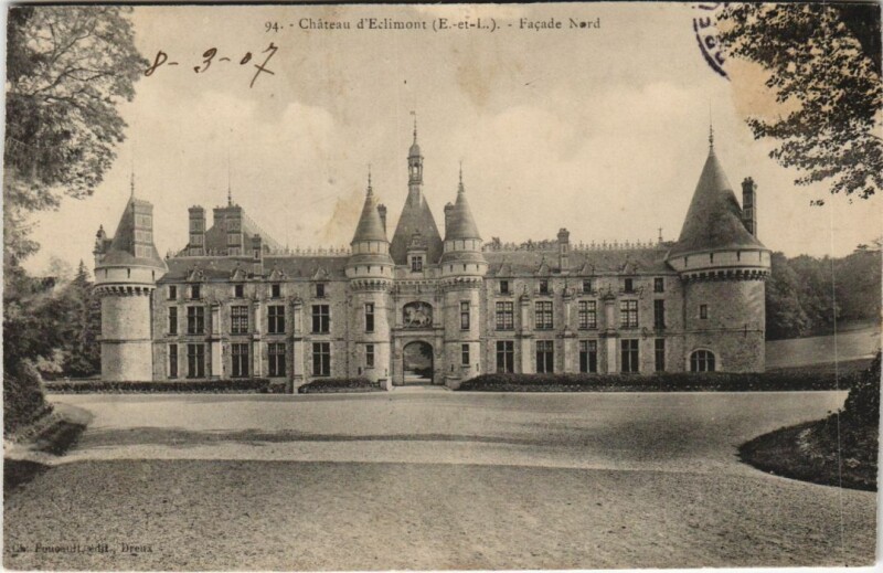 Carte postale ancienne Chateau d'Esclimont - Facade Nord