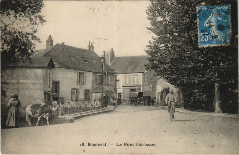 Carte postale ancienne Bonneval Le Pont Herisson France à Bonneval
