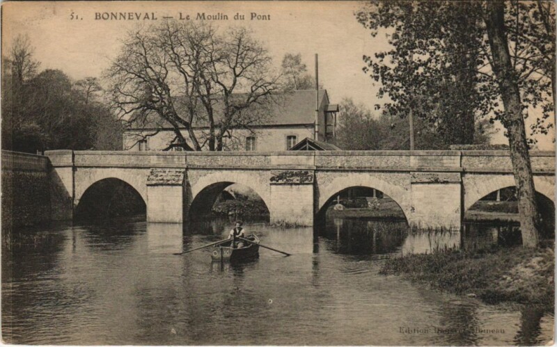 Carte postale ancienne Bonneval Le Moulin du Pont France à Bonneval