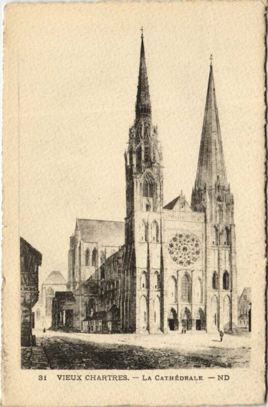 Carte postale ancienne Chartres La Cathedrale France à Chartres