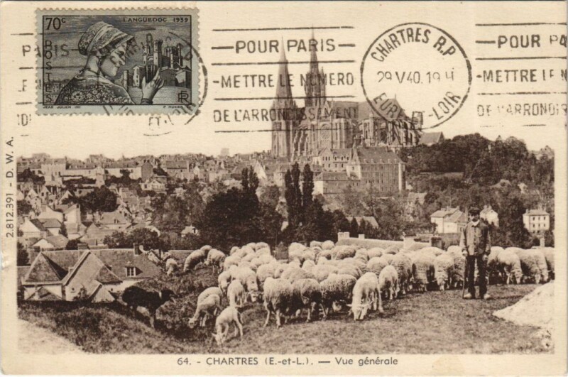 Carte postale ancienne Chartres Vue Generale France à Chartres