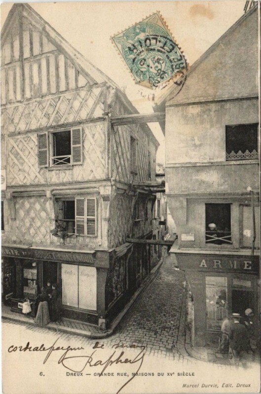 Carte postale ancienne Dreux Grande Rue, Maison du Xve siecle France à Dreux