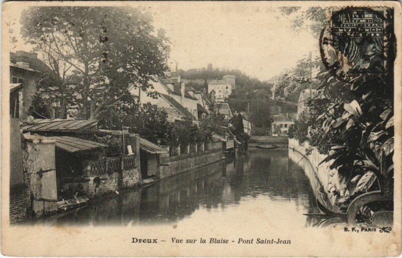 Carte postale ancienne Dreux Vue sur la Blaise, Pont St.Jean France à Dreux