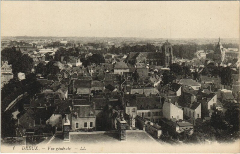 Carte postale ancienne Dreux Vue Generale France à Dreux