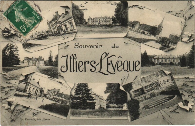 Carte postale ancienne Illiers Souvenir France