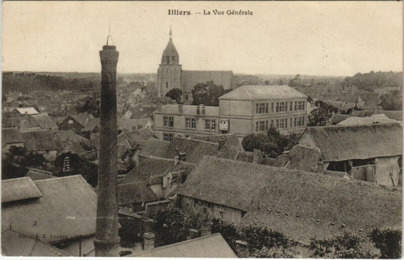 Carte postale ancienne Illiers La Vue Generale France