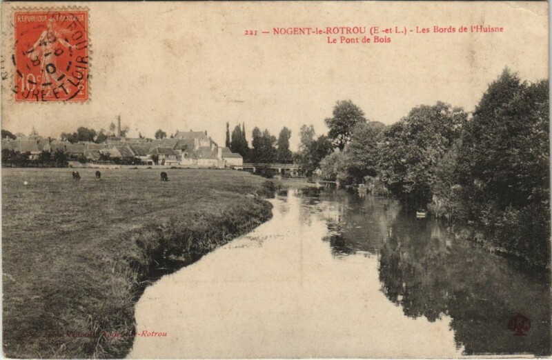 Carte postale ancienne Nogent-le-Rotrou Les Bords de l'Huisne France à Nogent-le-Rotrou