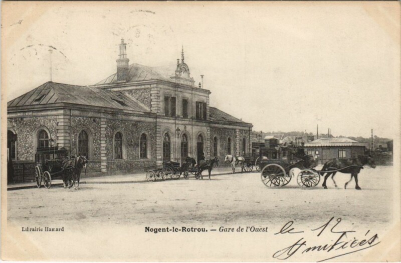 Carte postale ancienne Nogent-le-Rotrou Gare de l'Ouest France à Nogent-le-Rotrou