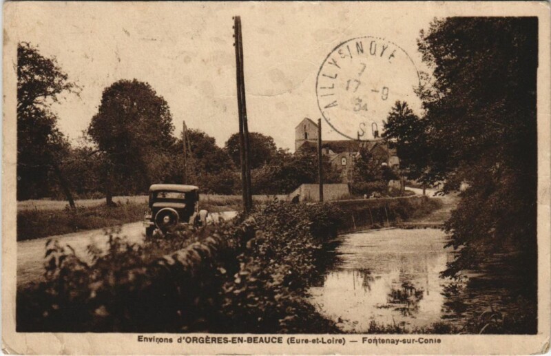 Carte postale ancienne Env d'Orgeres en Beauce Fontenay s Conie France