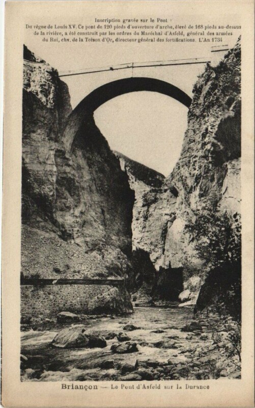 Carte postale ancienne Briancon Le Pont d'Asfeld France