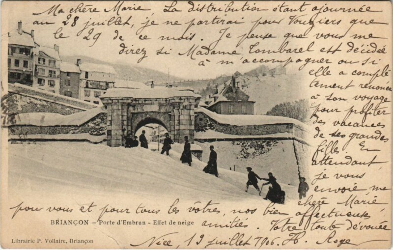 Carte postale ancienne Briancon Porte d'Embrun France à Embrun