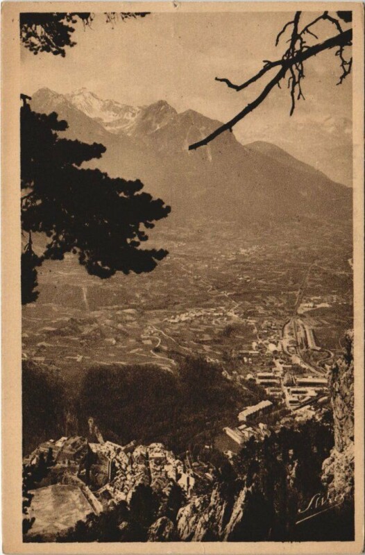 Carte postale ancienne Briancon Panorama de la Croix France