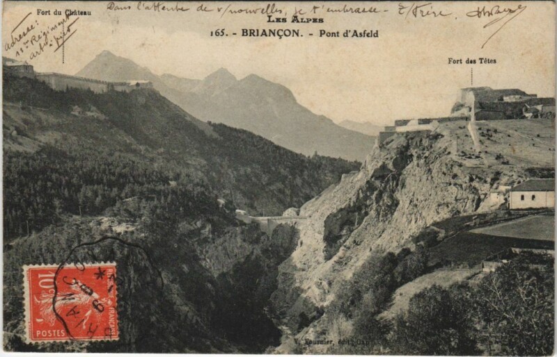 Carte postale ancienne Briancon Pont d'Asfeld France