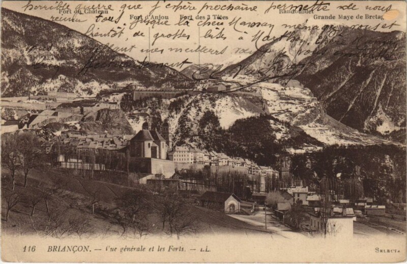 Carte postale ancienne Briancon Vue Generale et les Forts France