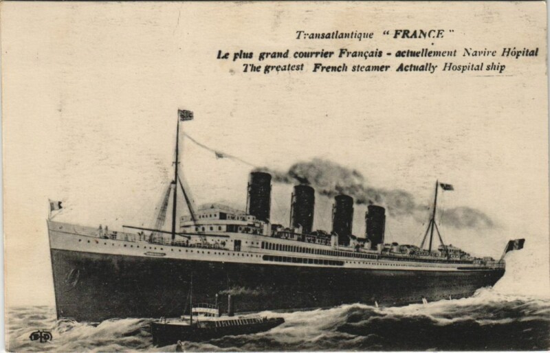 Carte postale ancienne Transatlantique France Ships