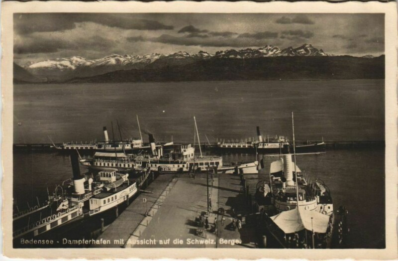 Carte postale ancienne Bodensee - Dampferhafen Ships