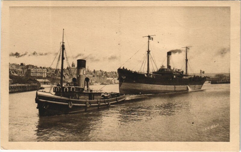 Carte postale ancienne Vapeur Nicolas-Jean - Mory et Cie - Boulogne-sur-Mer Ships