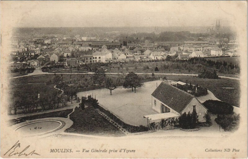 Carte postale ancienne Moulins vue generale à Moulins