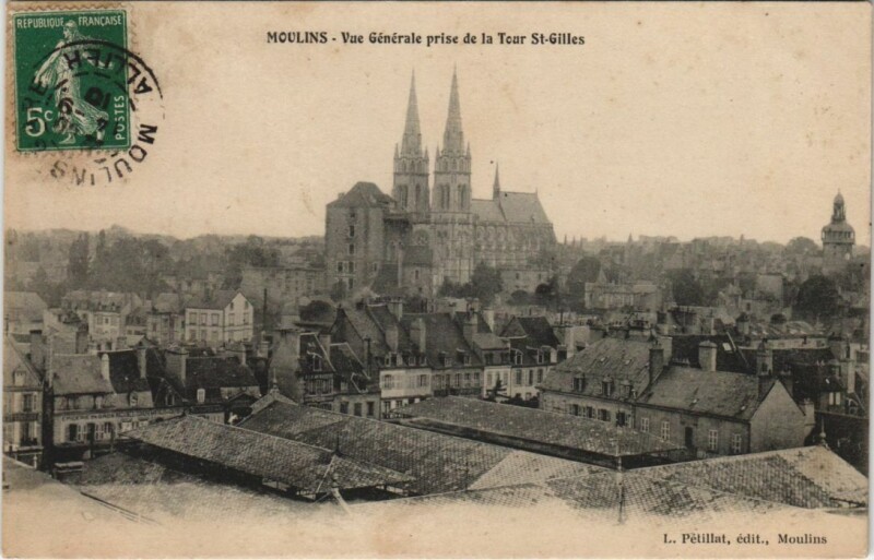 Carte postale ancienne Moulins vue generale à Moulins