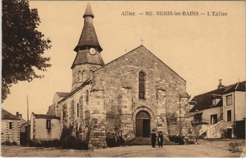 Carte postale ancienne Neris les Bains Eglise
