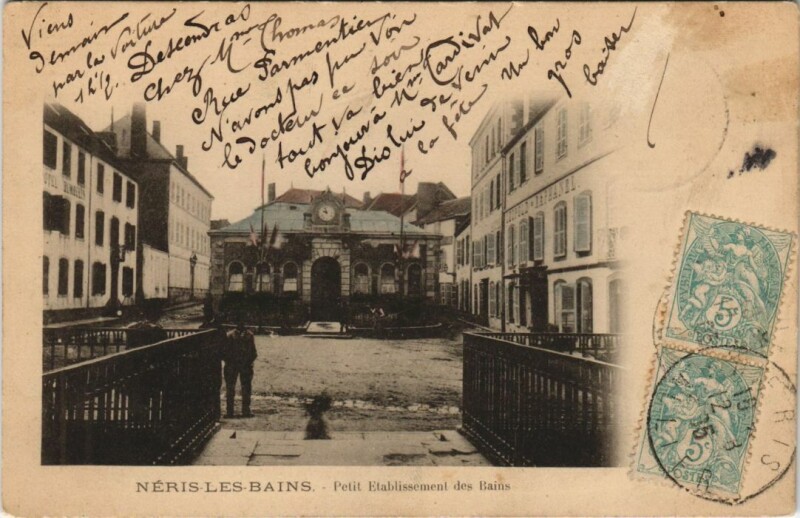 Carte postale ancienne Neris les Bains Petit Etablissement des Bains