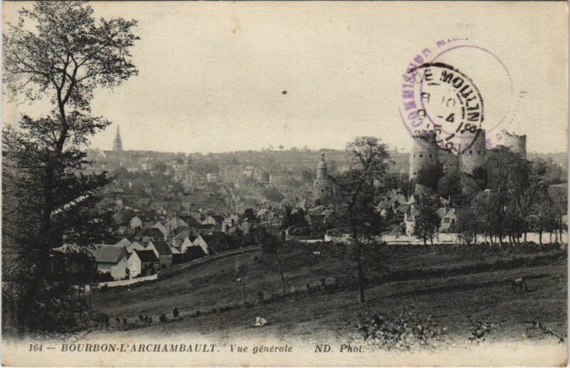 Carte postale ancienne Bourbon-l'Archambault vue generale à Bourbon-l'Archambault