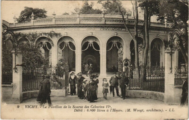 Carte postale ancienne Vichy Pavillon de la Source des Celestins à Vichy