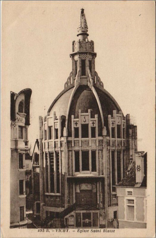 Carte postale ancienne Vichy Eglise Saint-Blaise à Vichy