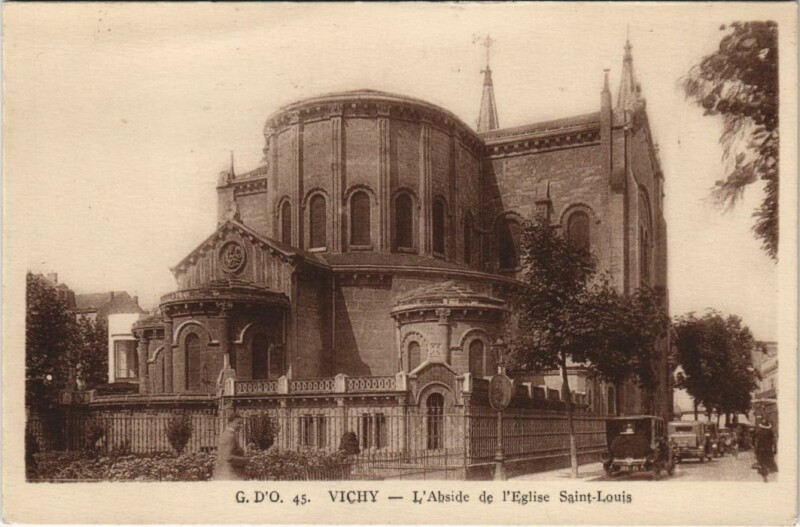 Carte postale ancienne Vichy Abside de l'Eglise Saint-Louis à Vichy