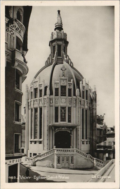 Carte postale ancienne Vichy Eglise Saint-Blaise à Vichy
