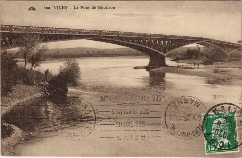 Carte postale ancienne Vichy Pont de Boutiron à Vichy