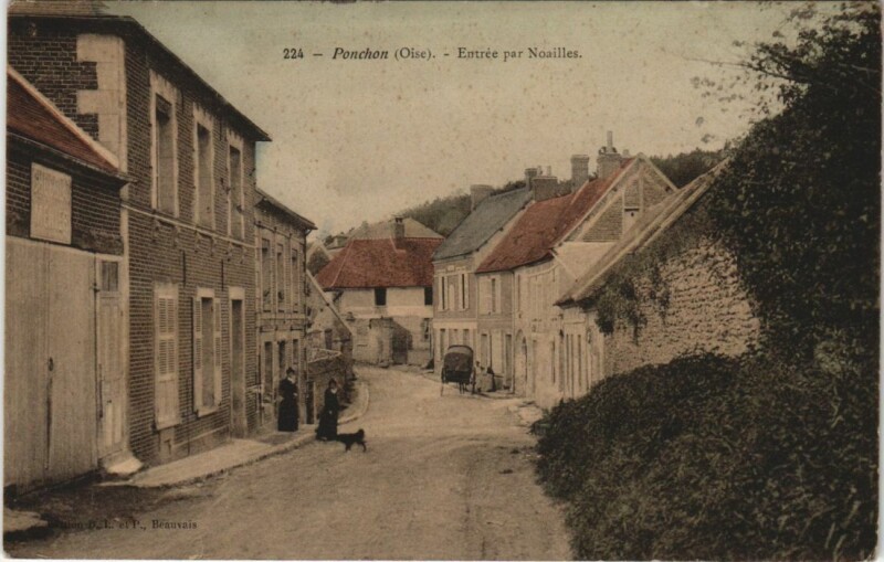 Carte postale ancienne Ponchon Entree par Noailles à Noailles