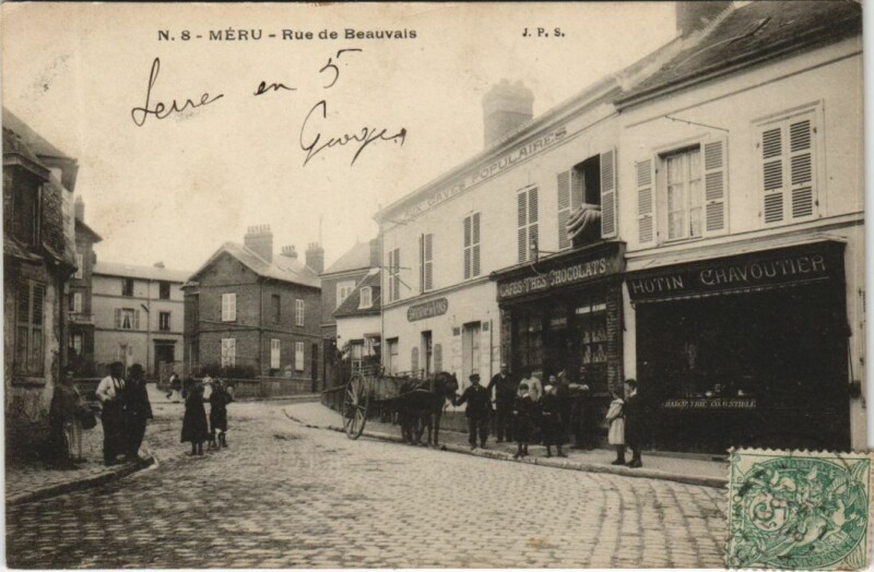 Carte postale ancienne Meru Rue de Beauvais à Beauvais