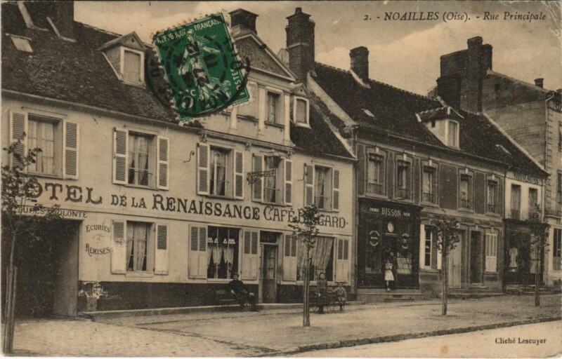 Carte postale ancienne Noailles Rue Principale à Noailles