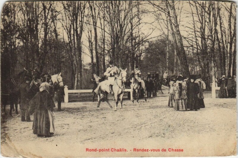 Carte postale ancienne Rond-Point Chaalis - Rendez-Vous de Chasse