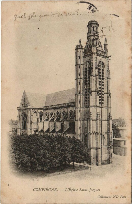 Carte postale ancienne Compiegne L'Eglise Saint-Jacques
