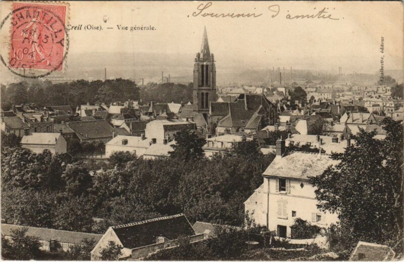 Carte postale ancienne Creil Vue Generale à Creil
