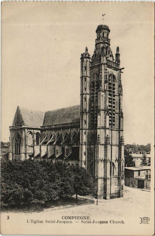 Carte postale ancienne Compiegne L'Eglise Saint-Jacques