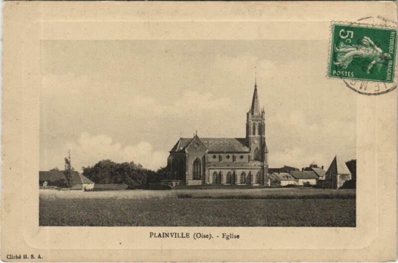 Carte postale ancienne Plainville Eglise à Plainville