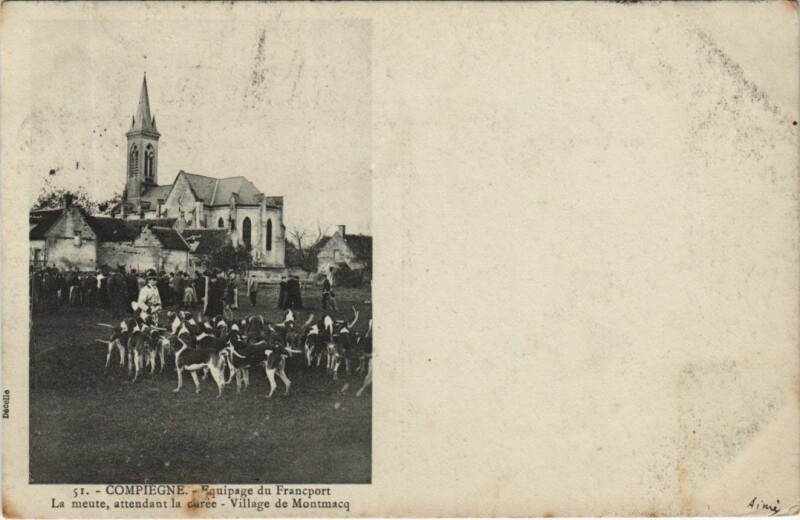 Carte postale ancienne Montmacq Compiegne - Attendant la Claree à Montmacq