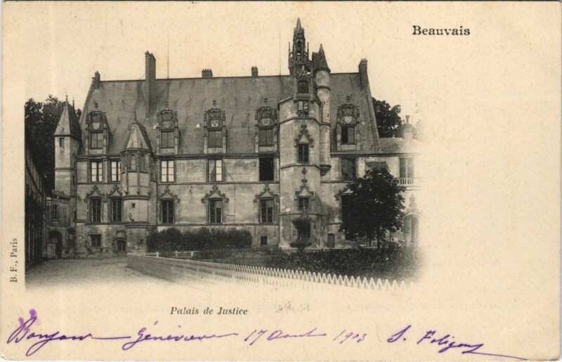 Carte postale ancienne Beauvais Palais de Justice à Beauvais
