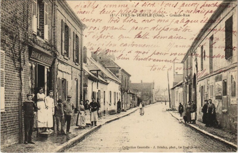 Carte postale ancienne Ivry-le-Temple Grande-Rue à Ivry-le-Temple
