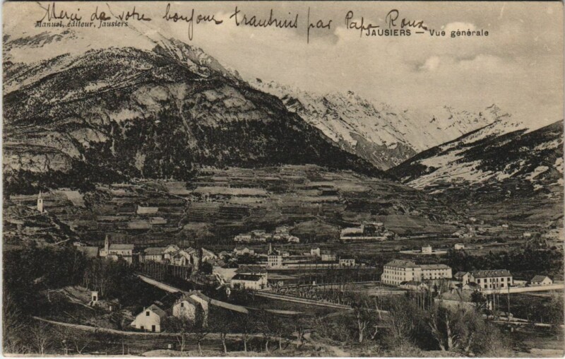 Carte postale ancienne Jausiers Vue Generale à Jausiers