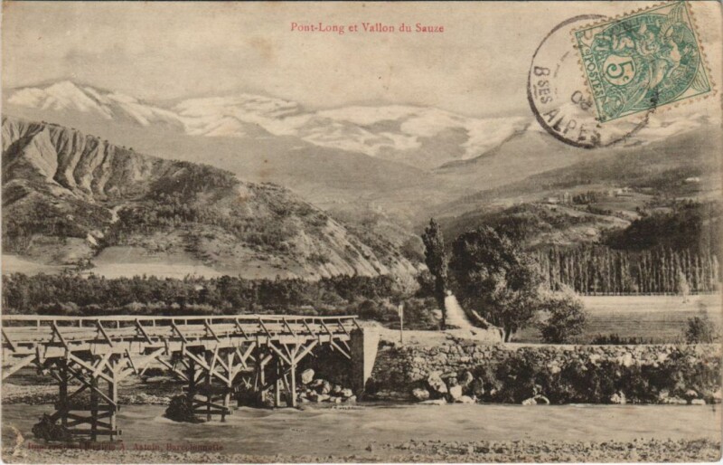Carte postale ancienne Pont-Long et Vallon du Sauze