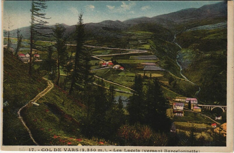 Carte postale ancienne Col de Vars - Les Lacets - Versant Barcelonnette à Barcelonnette
