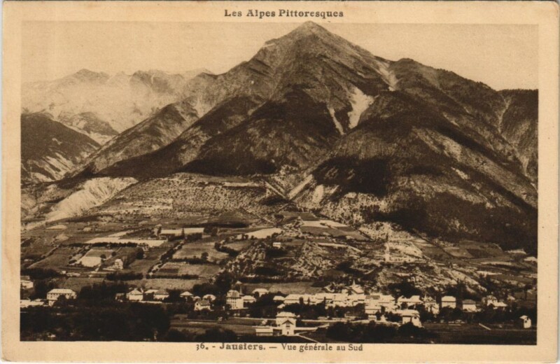 Carte postale ancienne Jausiers Vue Generale au Sud à Jausiers