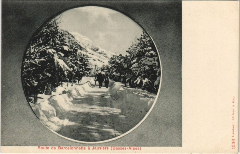 Carte postale ancienne Route de Barcelonnette a Jausiers à Barcelonnette